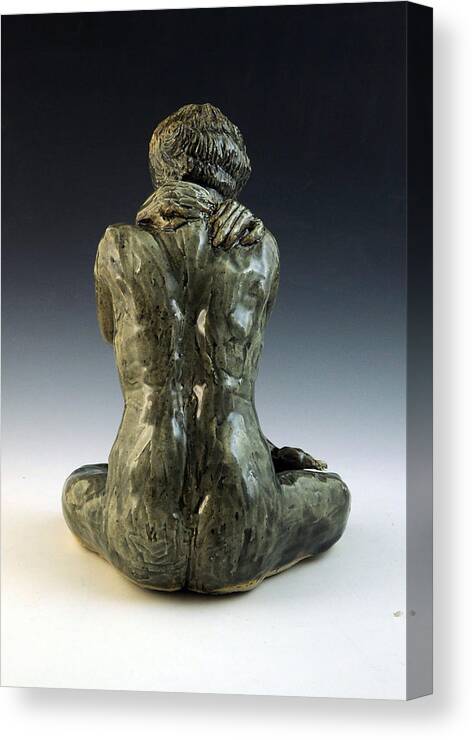 Female Canvas Print featuring the sculpture Seated Figure by Alejandro Sanchez