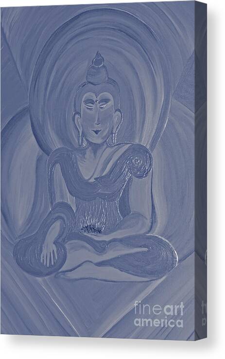 First Star Art Canvas Print featuring the painting Silver Buddha by First Star Art