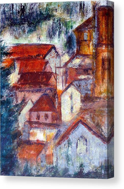 France Canvas Print featuring the painting St Cyprien France by Jackie Sherwood