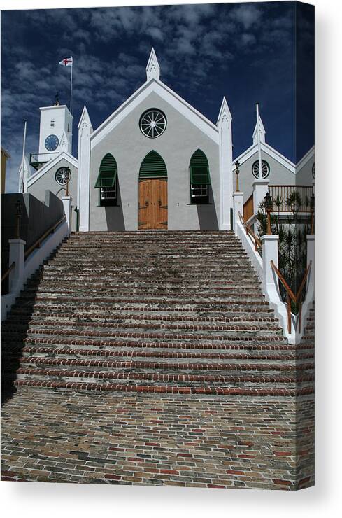 St George Bermuda Churches Canvas Print featuring the photograph St Peters Church Bermuda by Tom Singleton
