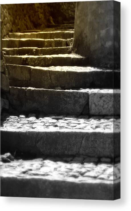 Ancient Canvas Print featuring the photograph Stone steps by Emanuel Tanjala