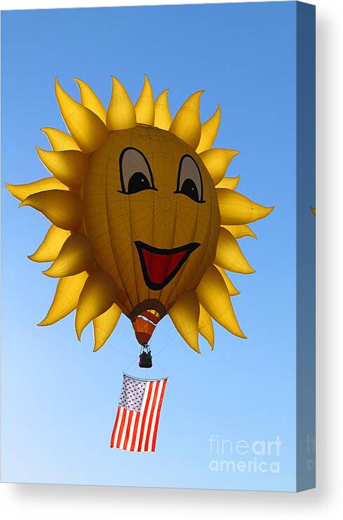 Hot Air Balloons Canvas Print featuring the photograph Sunflowers in the Sky by Vivian Christopher