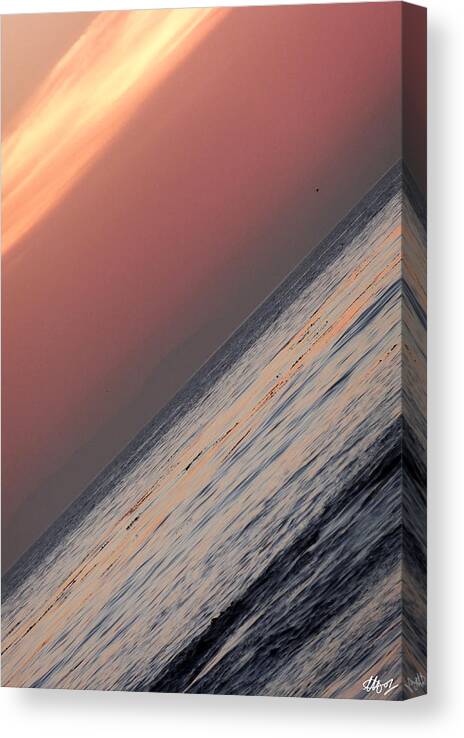 Red Sunset Canvas Print featuring the photograph Sunset Slope by Laura Hol Art