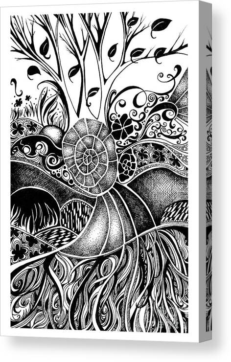 Tree Canvas Print featuring the drawing Tree Series 44 by Danielle Scott