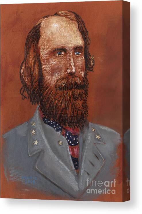 Civil War Canvas Print featuring the drawing A. P. Hill #1 by Dennis Larson