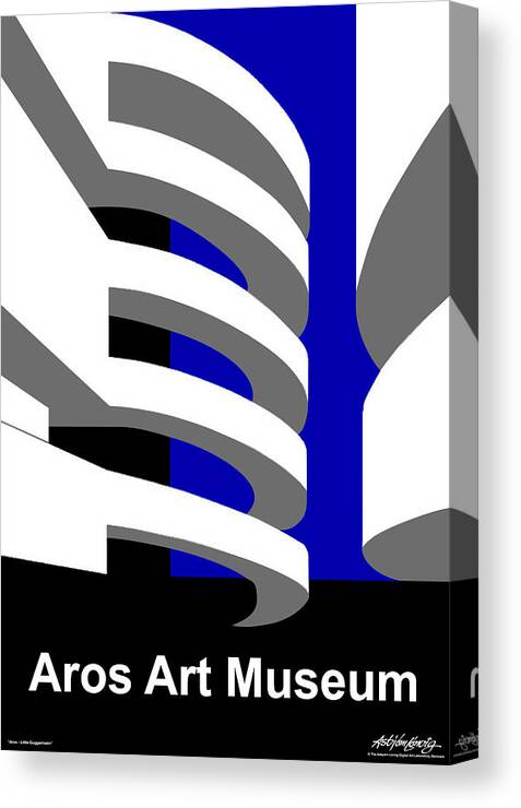 Aros Art Museum Canvas Print featuring the digital art Aros Art Museum #1 by Asbjorn Lonvig