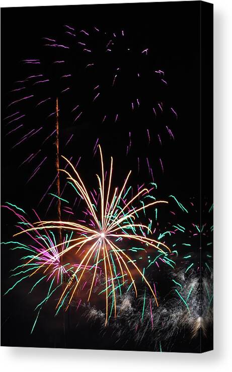 Fireworks Canvas Print featuring the photograph Bang #1 by Donna Shahan