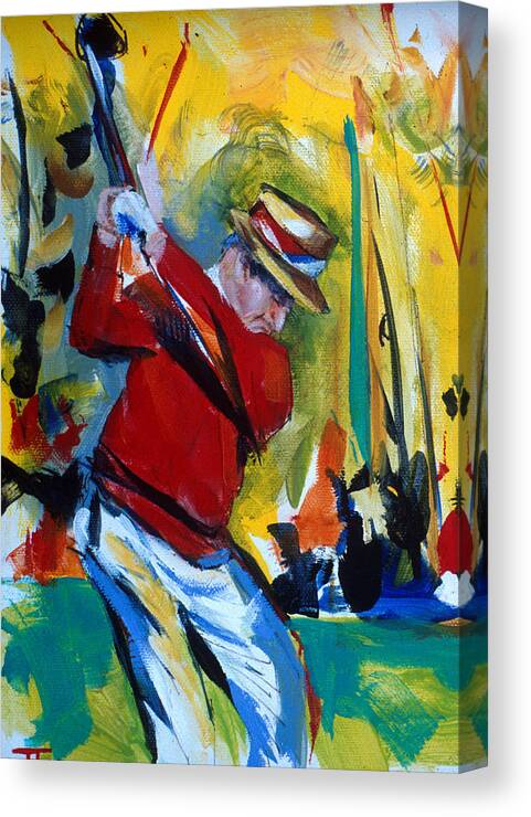 Golf Canvas Print featuring the painting Golf Red #1 by John Gholson