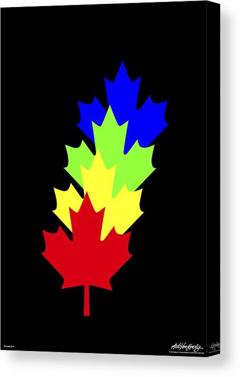  Canvas Print featuring the digital art Maple Leaves by Asbjorn Lonvig