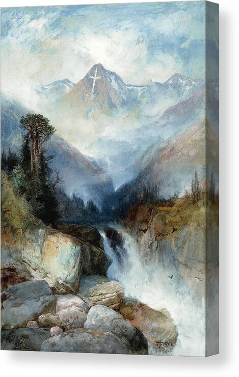 Thomas Moran Canvas Print featuring the painting Mountain of the Holy Cross #1 by Thomas Moran