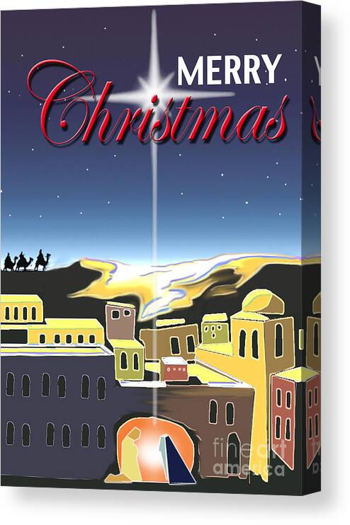 Digital Canvas Print featuring the digital art Star of Bethlehem #1 by Larry Cole