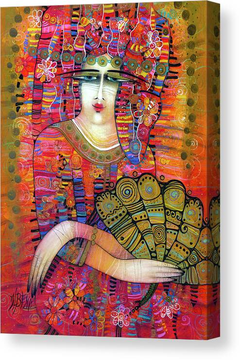 Albena Canvas Print featuring the painting The fan #1 by Albena Vatcheva