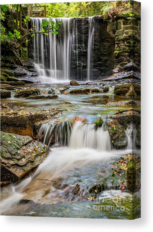 Water Canvas Print featuring the photograph Welsh Waterfall #1 by Adrian Evans