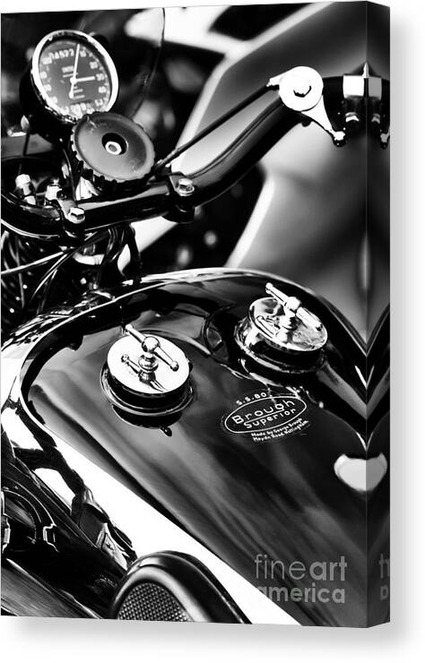 1935 Canvas Print featuring the photograph 1935 Brough Superior Tank by Tim Gainey