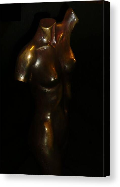 Bust Canvas Print featuring the photograph Bronze Beauty #2 by Lori Seaman