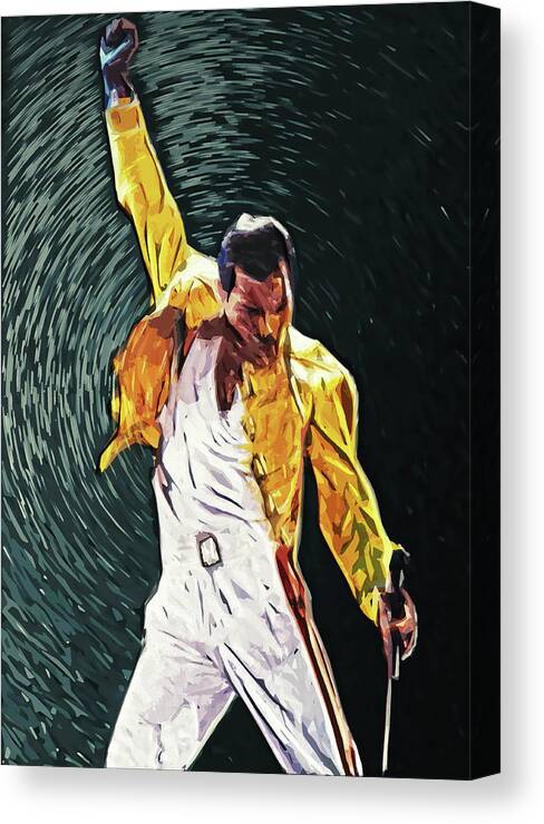 Queen Canvas Print featuring the digital art Freddie Mercury by Zapista OU