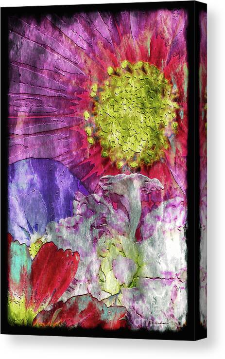 Abstract Canvas Print featuring the painting 29a Abstract Floral Painting Digital Expressionism by Ricardos Creations