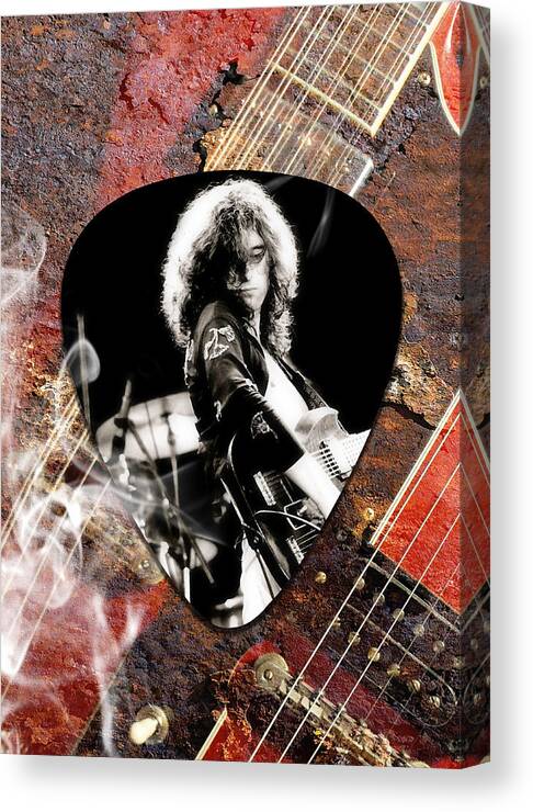 Jimmy Page Canvas Print featuring the mixed media Jimmy Page Art #5 by Marvin Blaine