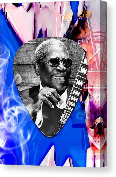 Bb King Canvas Print featuring the mixed media BB King Art #8 by Marvin Blaine