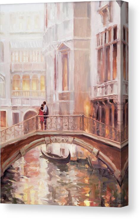 Romantic Canvas Print featuring the painting A Perfect Afternoon in Venice by Steve Henderson
