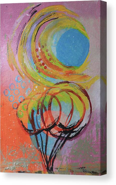 Bright Canvas Print featuring the mixed media A Sunny Day by April Burton