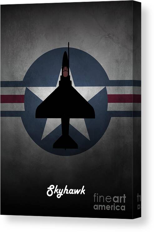 A4 Skyhawk Canvas Print featuring the digital art A4 Skyhawk US Navy by Airpower Art