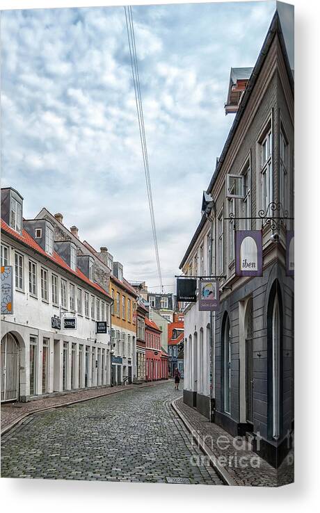 Aarhus Canvas Print featuring the photograph Aarhus Backstreet Scene by Antony McAulay