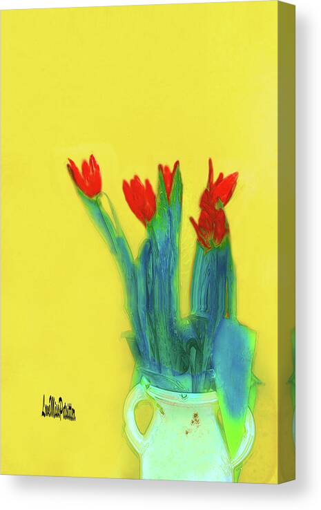 Art Canvas Print featuring the digital art Abstract Floral Art 345 by Miss Pet Sitter