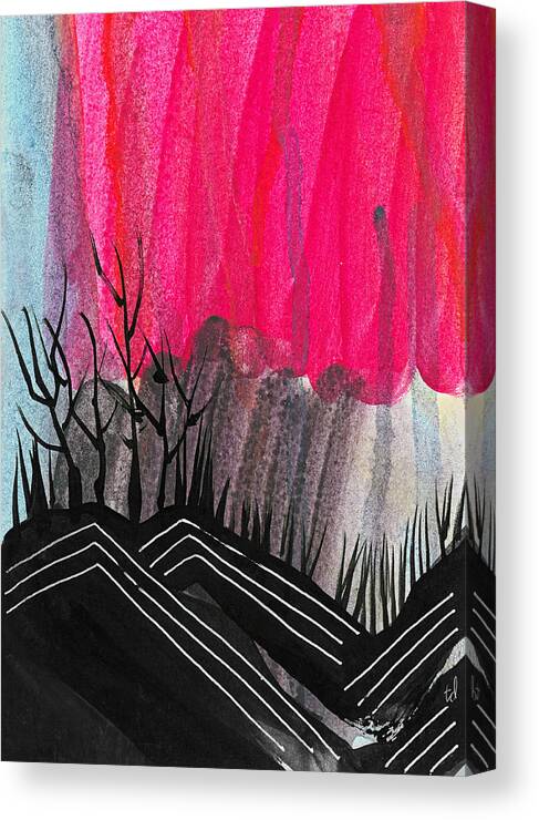 Landscape Canvas Print featuring the painting Abstract Hills 1 by Tonya Doughty