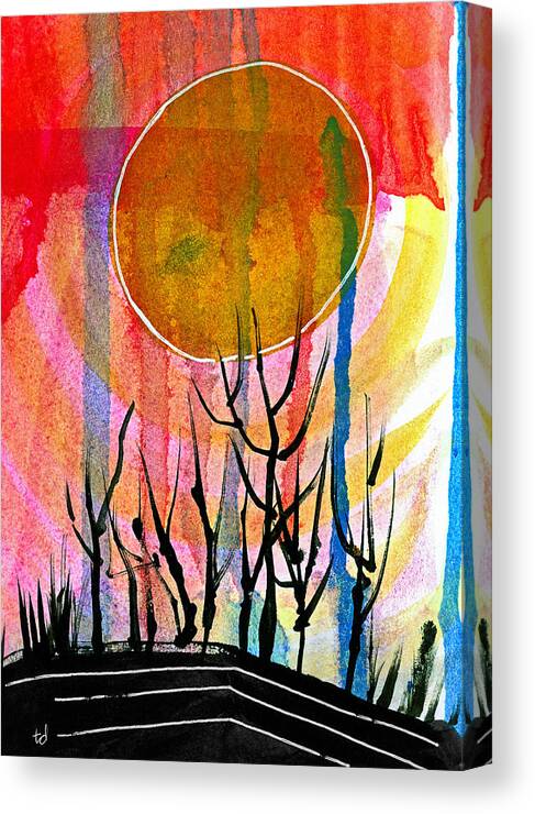 Landscape Canvas Print featuring the painting Abstract Hills 2 by Tonya Doughty