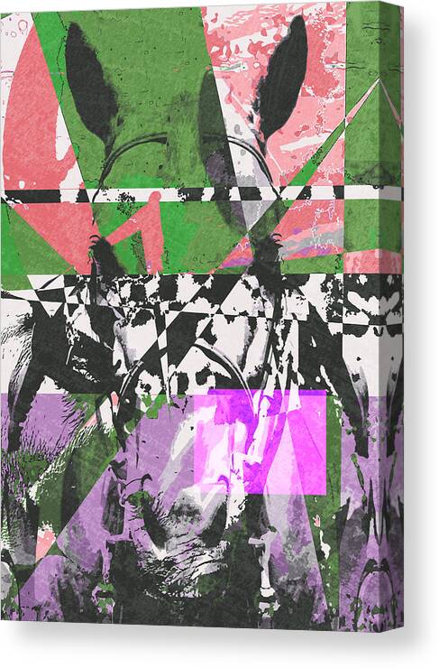 Abstract Art Canvas Print featuring the digital art Abstract horse by IamLoudness Studio