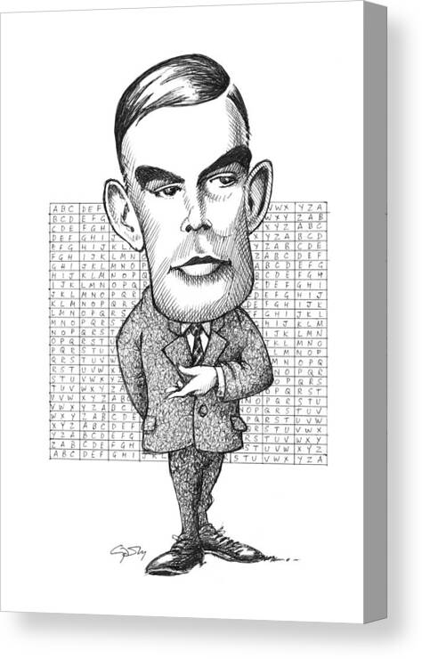 Alan Turing Canvas Print featuring the photograph Alan Turing, British Mathematician by Gary Brown
