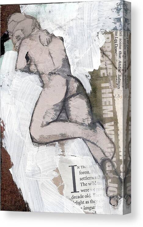 Nudes Canvas Print featuring the painting Alphabet nude I by Joanne Claxton