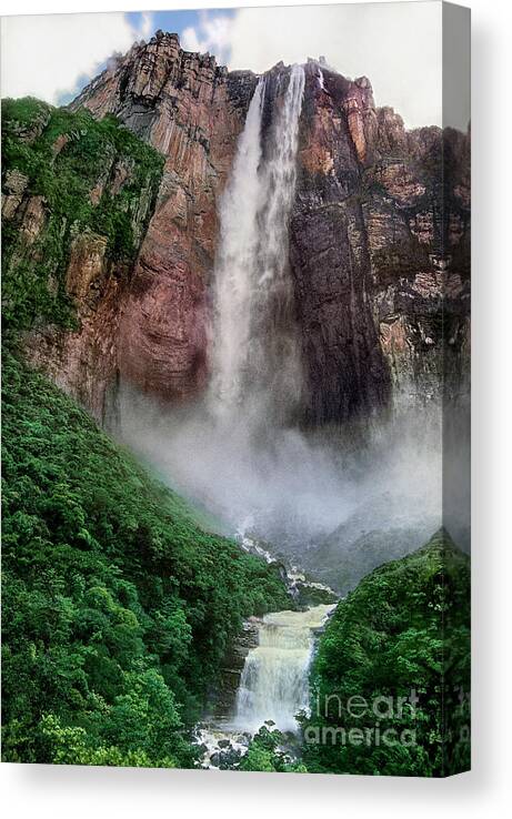 Dave Welling Canvas Print featuring the photograph Angel Falls Canaima National Park Venezuela by Dave Welling