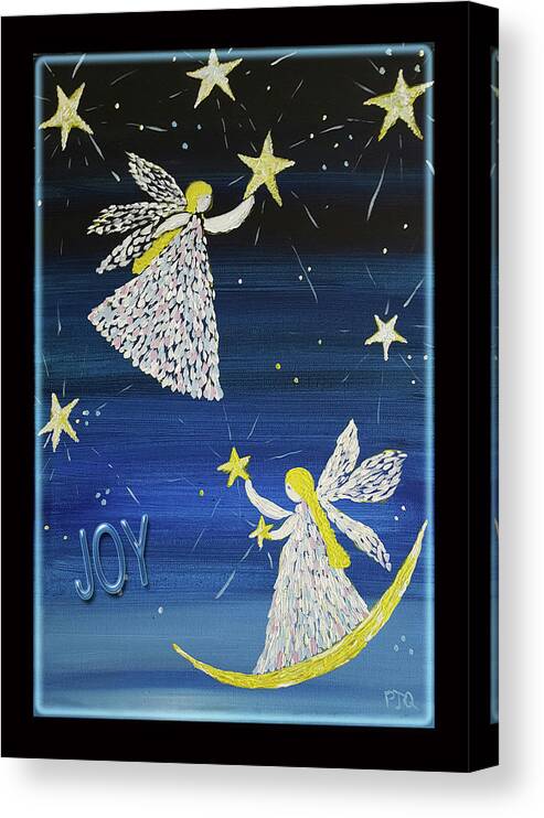 Joy Of Angels Shining Stars Canvas Print featuring the photograph Angels, Joy, Lucky Stars by PJQandFriends Photography