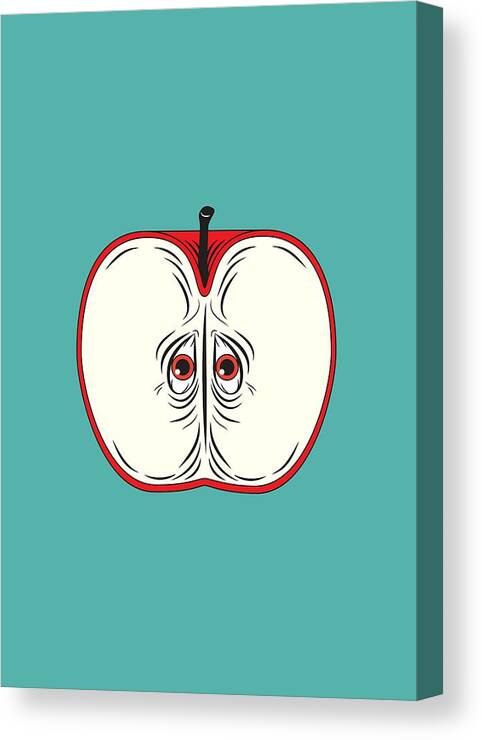 Apple Canvas Print featuring the digital art Anxiety Apple by Nicholas Ely