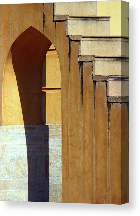 Minimal Canvas Print featuring the photograph Arc Vs Steps by Prakash Ghai