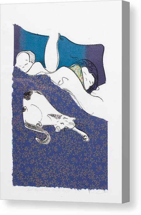 Leela Canvas Print featuring the mixed media Aren't They Cute When They are Sleeping by Leela Payne