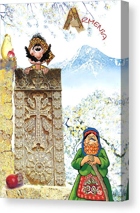 Armenia Canvas Print featuring the painting Armenia #7 by Suren Nersisyan
