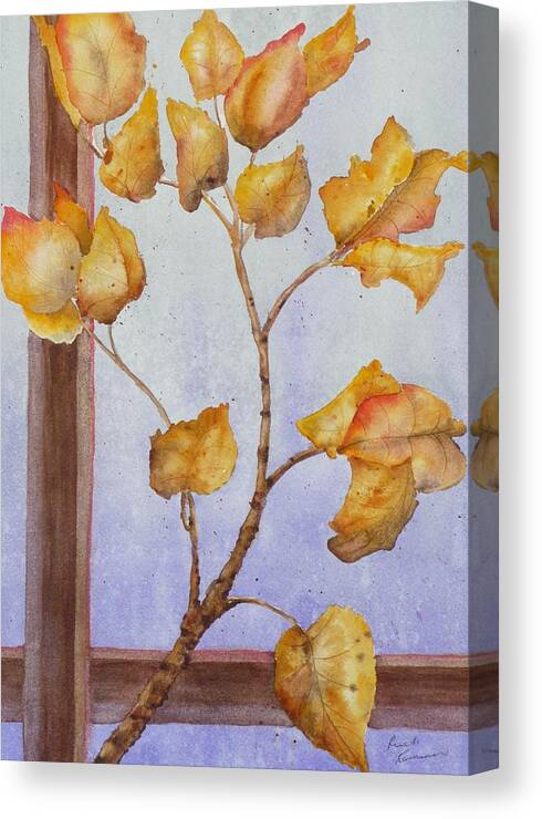 Leaves Canvas Print featuring the painting Aspen by Ruth Kamenev