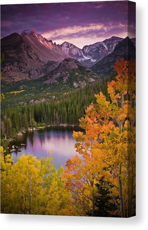 All Rights Reserved Canvas Print featuring the photograph Aspen Sunset Over Bear Lake by Mike Berenson