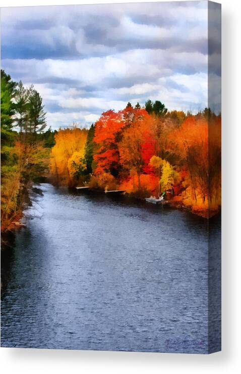 Autumn Canvas Print featuring the digital art Autumn Channel by JGracey Stinson