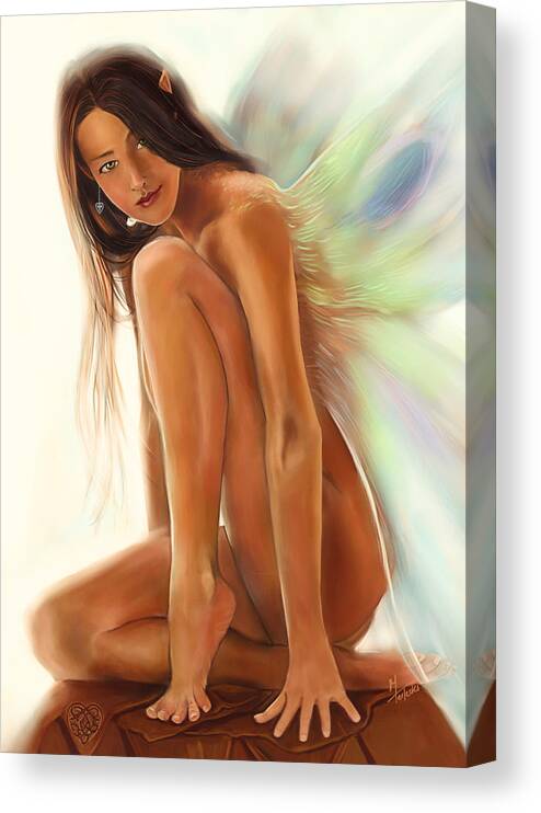 Fairy Canvas Print featuring the painting Avril by Maggie Terlecki