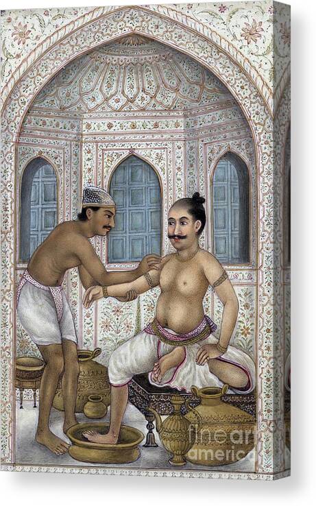 Science Canvas Print featuring the photograph Ayurvedic Treatment, Snehana And Svedana by Wellcome Images
