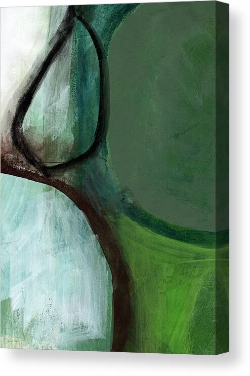 Abstract Canvas Print featuring the painting Balancing Stones by Linda Woods