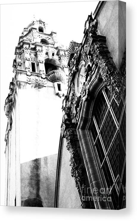 Building Canvas Print featuring the photograph Balboa - bw by Linda Shafer