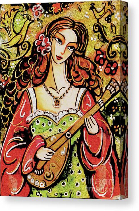 Bard Woman Canvas Print featuring the painting Bard Lady I by Eva Campbell