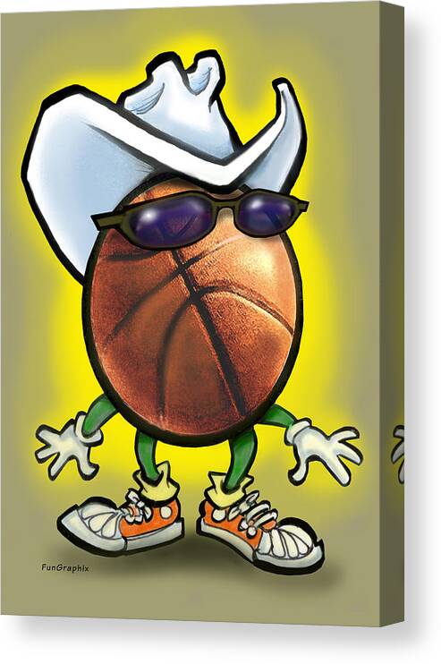 Basketball Canvas Print featuring the digital art Basketball Cowboy by Kevin Middleton
