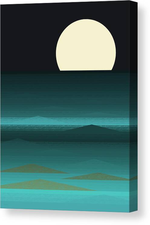 Beach Nights Canvas Print featuring the digital art Beach Nights by Val Arie