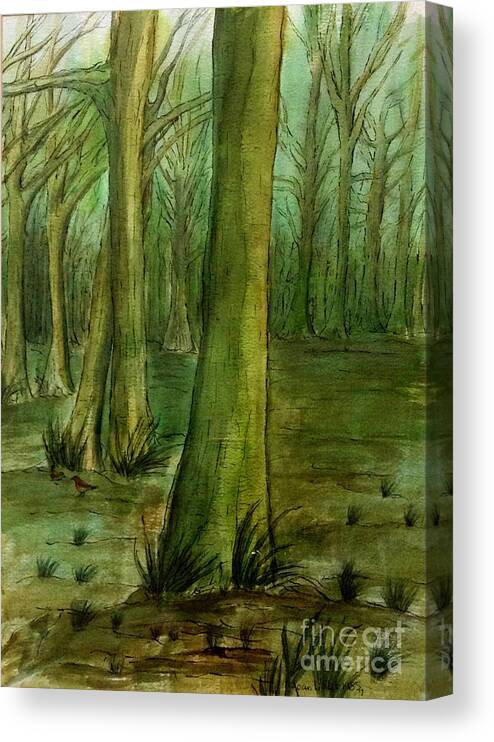 Beech Trees Canvas Print featuring the painting Beech Woods by Joan-Violet Stretch